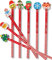 LATERN 60 Stück Weihnachtsstifte mit Radiergummis, 8 Stile Cartoon Radiergummis am Bleistiftende, Schneemann Strumpf Weihnachtsmann Rentierbaum Bleistifte für Kinder Weihnachtsstrumpf Füllstoffe