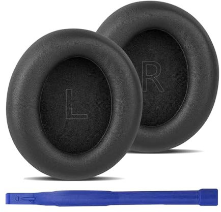 Adhiper Q35/Q30 Ohrpolster Kompatibel mit Anker Soundcore Life Q35/Q30 Kopfhörer,Protein-Leder Noise Cancelling Earpads,Ersatzteile Kopfhörer Earmuff Pads(Schwarz)