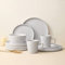 Stone Lain Celina Modern Stoneware 16-Piece Dinnerware Set, Plates and Bowls Set, White Glossy, Dish Set Service for 4