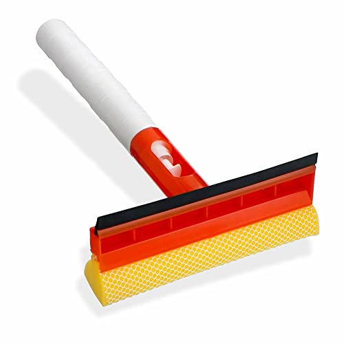 Window Cleaning Equipment Squeegee Cleaner With Rubber Blade Sponge Spray Bottle Double Sided Car snow Washing Tool Multipurpose Household Microfiber Windows Scrubber Glass Wiper (3 IN 1)