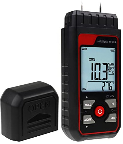 Digital Pin-Typ Holz Feuchtigkeit Meter Temperatur Und Feuchtigkeit Detektor für Holz, Gips, Trockenbau, Betonböden, Gebäude Materialien