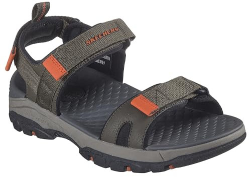 Skechers Homme Tresmen Ryer Sandales, Olive Mesh/Synthetic, 42 EU