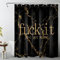 LB Black and Gold Marble Shower Curtain Funny Fuck It Just Get Naked Shower Curtains for Bathroom Abstract Geometric Polyester Anti Mould Waterproof Bath Curtain Set with Hooks,59x78 inches
