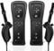 MOICUCU Wii Remote Controller mit Motion Plus und Nunchuck,Wireless Fernbedienung Wii Remote Plus Controller mit Nunchuck mit Silikonhülle Handschlaufe (2 Black)