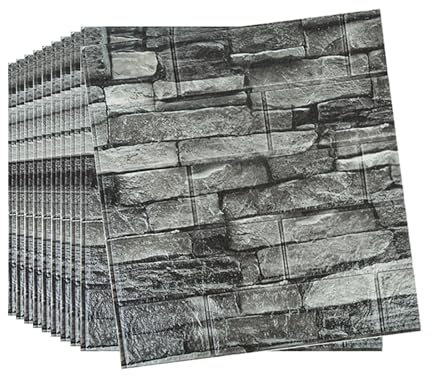 Camiraft 40 Stück/Packung 3D Ziegelstein Tapete 38 x 35cm,Steinoptik Selbstklebend Steintapete Wandtapete Fototapete Klebefolie Steinoptik Küche Spritzschutz Küchenrückwand Deko