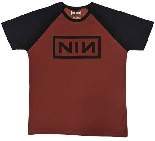 Rock Off officially licensed products Nine Inch Nails Classic Logo Raglan T Shirt XXL Red