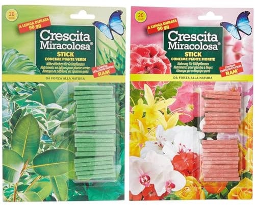 Crescita Miracolosa NUTRIMENTO in Bastoncini per Piante Verdi & NUTRIMENTO in Bastoncini per Piante Fiorite