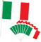 10 piccole bandiere italiane su bastoncini per decorazioni Oly 2024, mini bandiere italiane a mano per Oly 2024, decorazioni per feste in Italia per eventi sportivi euro partita di calcio Italia