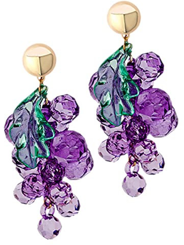 WATIIFUFU 1 Paar Trauben Ohrringe hübsche Ohrringe süßer Obst-Ohrring-Charm Reize Frauen Damen cute earrings kolczyki damskie Ästhetische Ohrringe für Teenager-Mädchen Ohrringe süß Acryl