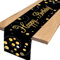 YRsorn Tischläufer Geburtstag - Geburtstagsdeko Schwarz Gold, Tischdeko Geburtstag, Happy Birthday Tischläufer für Junge Mädchen Party Geburtstagsdeko, Drinnen und Draußen Familienessen, 35x180cm