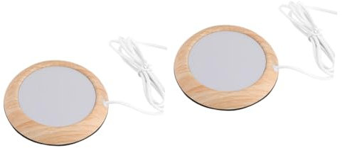 Cabilock 2pcs Electric Coaster Warmer Home Cup Warmer Insulated Coffee Cup Mug Leakproof Drink