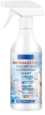KKwercv Defrosting Spray for Fridge Freezer,120ml Fridge Freezer Defrosting Spray, Refrigerator Defrosting Spray, De-Icer Spray for Refrigerator Defroster,Efficiently Quickly Removes