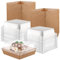 MOUYAT 100pcs Cake Slice Boxes Plastic, 13.5 x 12.5 x 6.5cm Square Cake Slice Boxes with Clear Lids, Plastic Cake Slice Boxes Individual for Dessert, Sandwich, Cookies