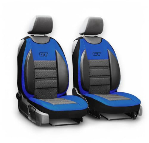 XTRM-CAR Sitzbezüge GT Ergonomic für VW T6 T7 Transporter VI VII Autositzbezüge - 2 STK - GT BLAU