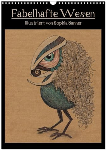 Fabelhafte Wesen/Geburtstagskalender (Wandkalender 2026 DIN A3 hoch), CALVENDO Monatskalender: Malerischer Geburtstagskalender mit fabelhaften Illustrationen von Fantasietieren (CALVENDO Kunst)
