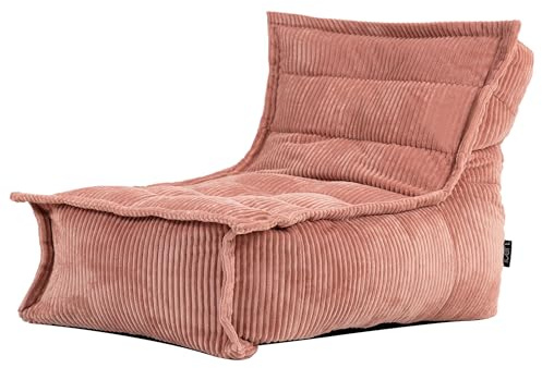 icon Dolce Kids Cord Bean Bag Chair with Filling Included, Pink | Made in the UK, Kids Beanbag, Soft Corduroy Fabric, Floor Chair for Playroom or Bedroom