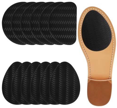 XLIUAX 12 Stück Gummisohlen zum Aufkleben, Anti Rutsch Sohle Pads Schuhsohlen Reparatur Gummi Protektoren Selbstklebender Rutschfeste Schuhpolster Reparatur für High Heels & flache Schuhe