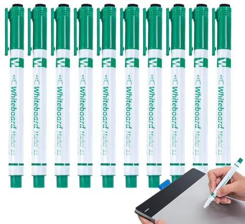 Générique trocken abwischbare Marker, feine Spitze, 10 trocken abwischbare Filzstifte mit Radiergummi | Marker, 05 mm mit Radiergummi – für Klassenzimmer-Whiteboard, Kalender, Kindergarten und