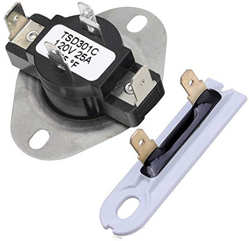 3387134 y 3392519 - Termostato y fusible térmico de repuesto para Whirlpool Kenmore Maytag Sustituye 3392519, 694511, 80005, WP3392519VP, 306910, 3387134, 338713 y 3388651