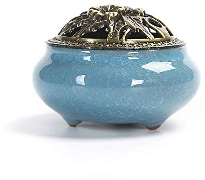 Holzsammmlung Ceramic Incense Burner, Incense Stick Holder & Censer for Home Office Decoration