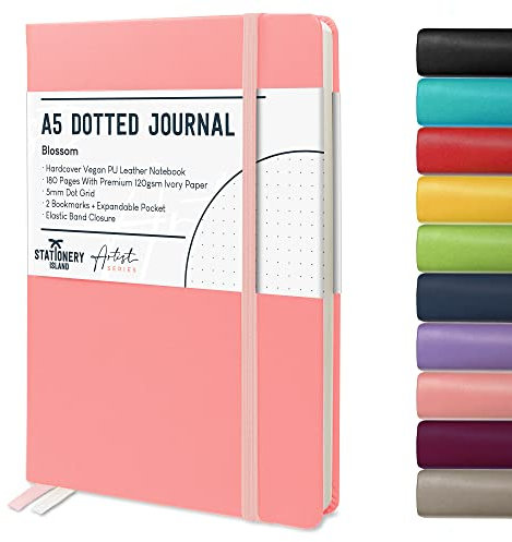 STATIONERY ISLAND Bullet Dotted Journal, Notizbuch A5 Dotted, 180 Seiten Premium 120 g/m² Papier, Hardcover Journal Dotted, Notizbuch Gepunktet