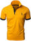 LIUPMWE Poloshirt Herren Kurzarm Baumwolle Einfarbig Basic Golf T-Shirt Giraffe Stickerei Polohemd Sommer,Gelb-07,XXL