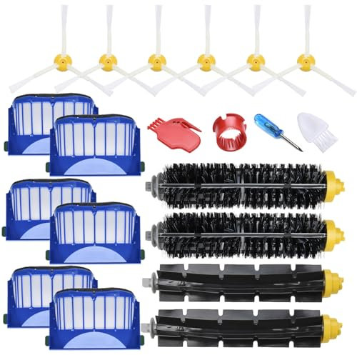 JoyBros Parti di ricambio accessori compatibili per iRobot Roomba 675 670 665 690 692 694 671 677 650 655 614 Filtro a spazzola a rullo principale laterale ruota