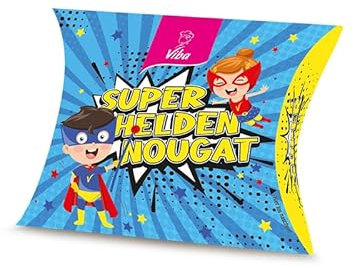 Viba Vibambini Schicht-Nougat Minis, Kinder-Geschenk (50 g, Super-Held (blau))