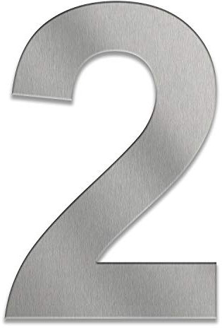 ZALAFINO Hausnummer aus Edelstahl in anthrazit/schwarz / DB703 / Edelstahl natur 0-9 und a-f - Größe konfigurierbar (17 cm, 2)