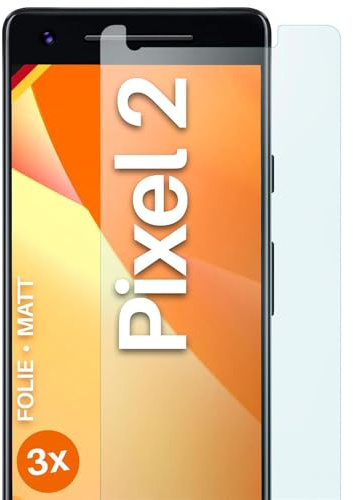 moex FlexProtect matte Schutzfolie für Google Pixel 2 Displayschutz Folie matt gegen Reflexionen, Anti Reflex Handyfolie mit Sonnenschutz, Kompatibel mit jeder Handyhülle, 3 Stück