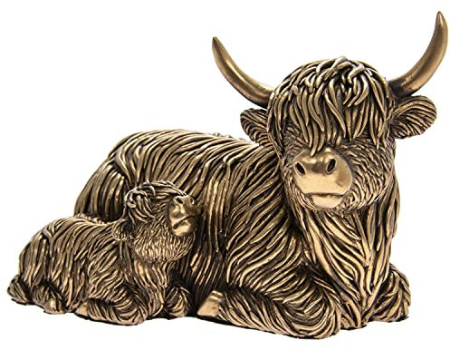 The Leonardo Collection Reflections Figur Kuh & Baby L für Zuhause und Büro, Heimdekoration, Geschenk für Damen und Herren, schöne Figur für drinnen und draußen, Wohnzimmer-Dekor-Ornamente