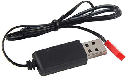 hetuioiyster 3,7 V 500 mA für Lipo Lithium-Batterie USB-Kabel-Ladegerät Roter weiblicher Kopf JST-Stecker Ladekabel