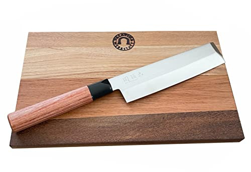 KAI Seki Magoroku Red Wood Nakiri MGR-165U, ultrascharfe 16,5 cm Klinge + 30x18 cm Fassholzbrett