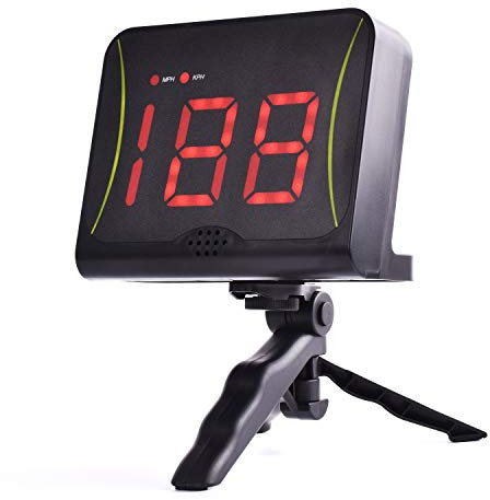 DRM Swing Shoot Pitch Speed Radar mit rotem Digitaldisplay und Sprachausgang, freihändig, freistehend, tragbare Sport-Geschwindigkeitstrainingshilfe, Golf-Geschenk