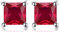JewelryPalace Quadrat Schliff 0.6ct Erstellt Rubin Ohrstecker Silber 925 Damen, Rot Schmuck Set, Ohrringe Silber Edelstein Mädchen, Rubinrot Ohrstecker Silber klein mit Stein Frauen