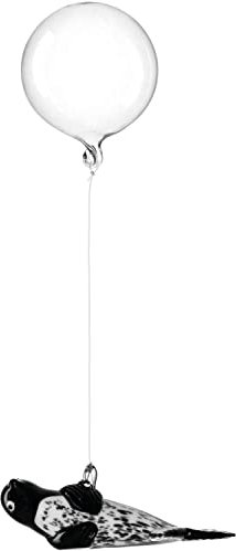 Leonardo Mare Aquarium-Dekoration aus Glas, schwimmende Deko Seerobbe für die Vase, Fisch Tank Ornament, schwarz, 3 x 8,2 x 2,5 cm (HxBxT), 059066