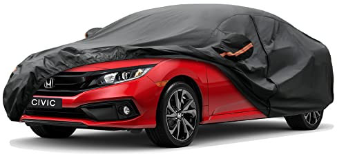 Kayme Autoabdeckung Wasserdicht Atmungsaktiv Passend für 2006-2024 Honda Civic, Vollgarage Autoplane für Regen Sonne Staub Schutz, Auto Abdeckplane Faltgarage Abdeckung(3-7 Tage liefern)