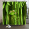 SDOTPMT 180x180cm Mignon Grenouille Rideau de Douche Drôle Grenouille Bambou Dessin animé Animal Abstrait Arbre Feuilles Vert Rideau de Baignoire pour Enfants Salle Bains Polyester avec Crochets