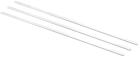 sourcing map 3Stk 3.3 Borosilikat Glas Stick 11.81 4mm Beidseitig Runde Rührgeräte