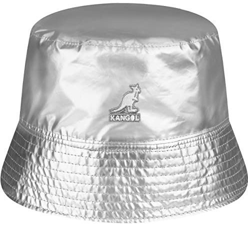 Kangol Rave Sport Bucket Wendehut Stoffhut Fischerhut Damen/Herren - mit Futter Sommer Frühling-Sommer - XL (60-61 cm) Silber