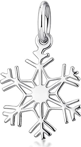 Materia Damen Kettenanhänger Silber 925 Winter Schneeflocke KA-283-ohne Kette
