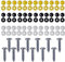 36 Pcs Screws and 36 Pcs Caps Number Plate Fixing Fitting Kit, Car Number Plate Fixing Kit, Screws & Caps Number Plate Screw Caps Car Registration Plate Fixings(3 Assorted Colors)