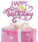 Pink Glitter Happy 7th Birthday Cake Topper, Seven Years Old Birthday Party Cake Decor, Gold Number 7 Birthday Party Supplies Decorations for Boy or Girl