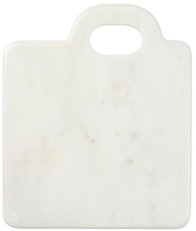 Broste Copenhagen Olina 70310654 Planche à Découper Carré Marbre Blanc 26 x 30 x 1,4 cm