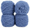 Uiopa Flauschige Wolle Garn Dunstblau, 400g(4 x 100g, 4 x 80m) Plüschwolle zum Stricken 3 Stränge Fransengarn, Handstrickgarn Weiche Häkelwolle zum Decken Schals Mützen DIY-Projekte