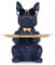 QIANLING Modern Decor - Bandeja de resina para estatua de bulldog azul marino, soporte para llaves, caramelos, joyas, aretes, adecuada para el hogar, mesa de comedor, oficina, bandeja de objetos
