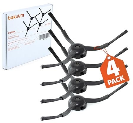 BAKUUM Set mit 4 Bürsten, Bürsten für Cecotec Conga 11090 Spin Revolution Home&Wash – Ersatz- und Zubehör-Set für Saugroboter