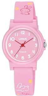 LORUS Mädchen Analog Quarz Uhr mit Silikon Armband RRX41JX9