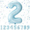 Geburtstag zahlen luftballon 2 jahre | Folienballon Kindergeburtstag Deko 2 XXL Pastel Blau-Riesen Folienballon in 40 - 101cm Geburtstagsdeko - Ballon Zahl Deko zum Geburtstag QBlue2