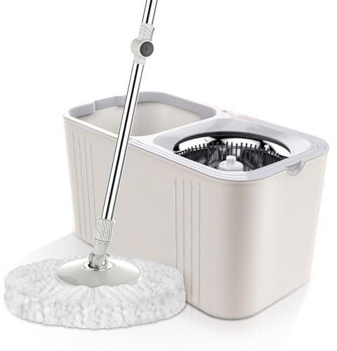 NIBHZ Serpillière Seau Essoreur - Balai Serpillère Professionnel avec Manche INOX, Sceau Menage Essoreur Nettoyer Sol